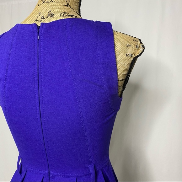 Theory Blue Fit n Flare Sleeveless Dress - Picture 8 of 12